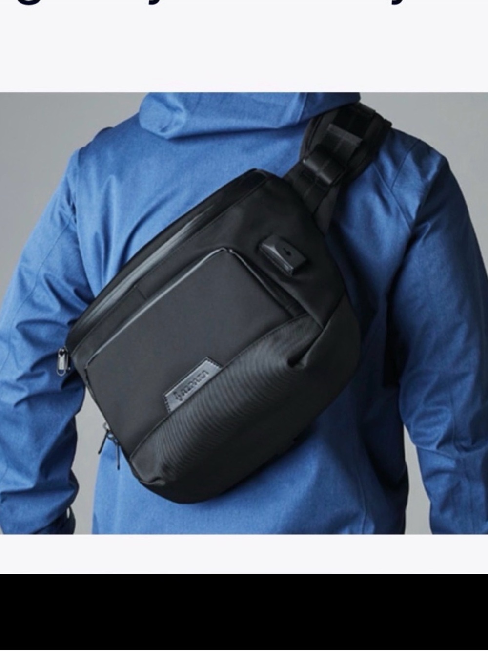 Alpaka Bravo Sling Max, black and blue, tech organizer,